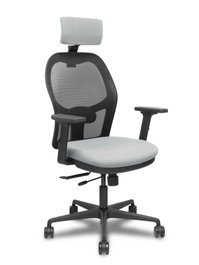 PIQUERAS Y CRESPO Silla de oficina Jorquera con mecanismo Sincro/Traslack, Gris claro y Negro
