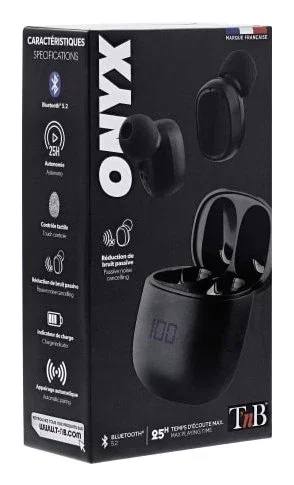 TNB Onyx Auriculares TWS con Estuche e Indicador de Carga - Negro TNB Onyx Auriculares TWS con Estuche e Indicador de Carga - Negro