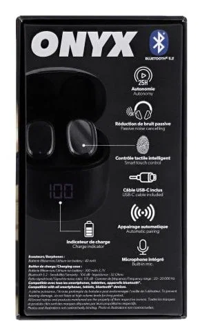 TNB Onyx Auriculares TWS con Estuche e Indicador de Carga - Negro TNB Onyx Auriculares TWS con Estuche e Indicador de Carga - Negro