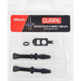 Gurpil Juego de Válvulas Presta de Aluminio Tubeless 40mm Negro