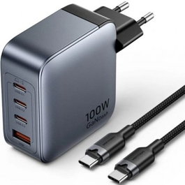 Vention Cargador de Pared GaN 100W TZ-FETH0-EU con 3xUSB-C y 1xUSB-A Gris