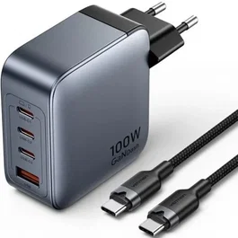 Vention TZ-FETH0-EU Cargador de Pared GaN 100W 3xUSB Tipo-C 1xUSB
