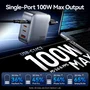Vention Cargador de Pared GaN 100W TZ-FETH0-EU con 3x USB-C y 1x USB-A, Gris