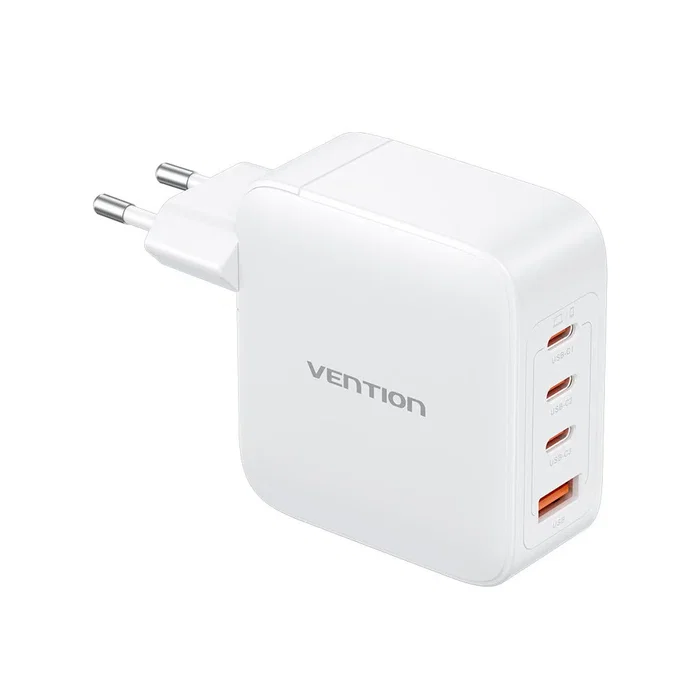 Vention Cargador de Pared GaN 100W TZ-FETH0-EU con 3x USB-C y 1x USB-A, Gris Vention Cargador de Pared GaN 100W TZ-FETH0-EU con 3x USB-C y 1x USB-A, Gris
