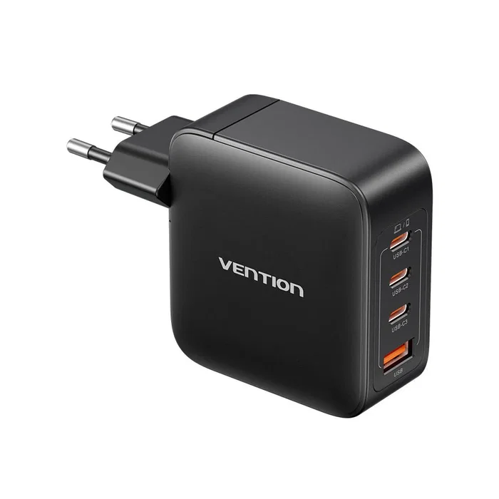 Vention Cargador de Pared GaN 100W TZ-FETH0-EU con 3x USB-C y 1x USB-A, Gris Vention Cargador de Pared GaN 100W TZ-FETH0-EU con 3x USB-C y 1x USB-A, Gris