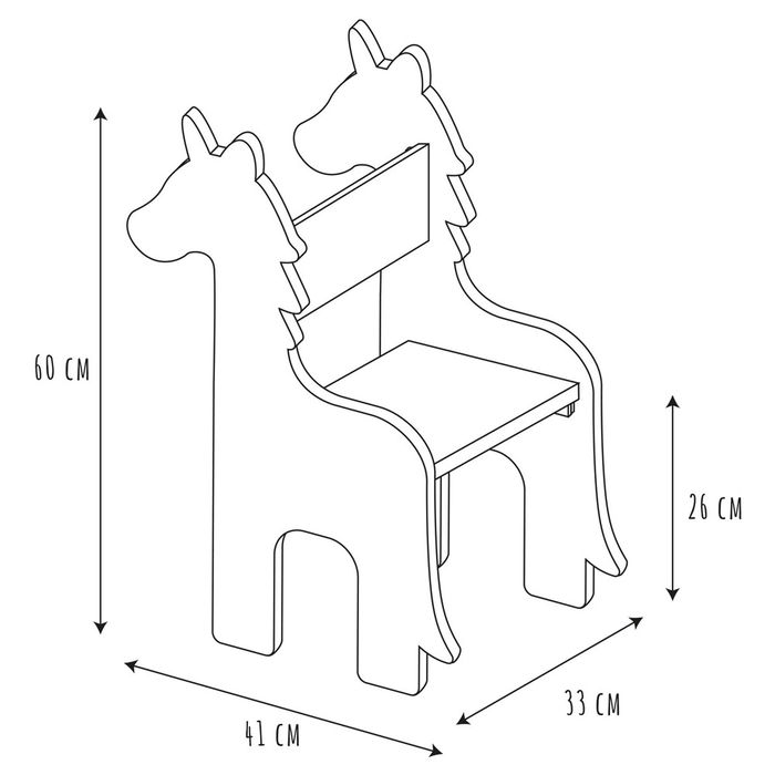 Home Deco Kids Silla Infantil Unicornio Colección Licorne 33x41 cm; h.60 cm