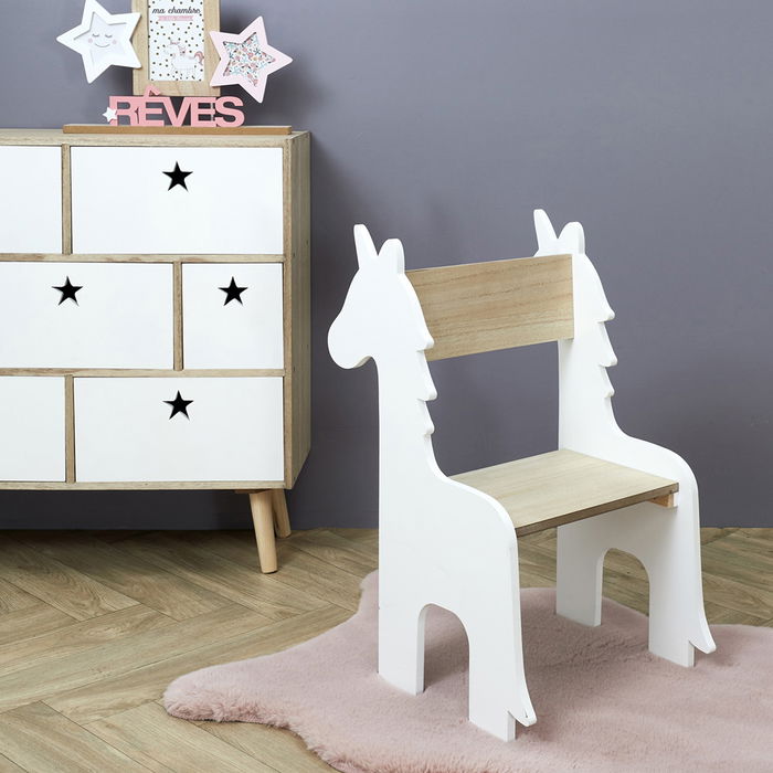 Home Deco Kids Silla Infantil Unicornio Colección Licorne 33x41 cm; h.60 cm