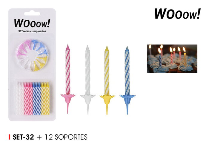 Wooow Set de 36 Velas de Cumpleaños Wooow Set de 36 Velas de Cumpleaños