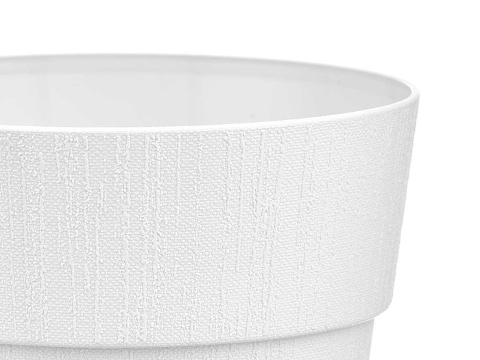 Stefanplast Maceta Plástico Blanca Ethica 20 cm con Reserva de Agua (100% Reciclado) (Set de 12)