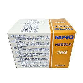 NIPRO Agujas Hipodérmicas 25G / 0,50x16mm Naranja 100ud