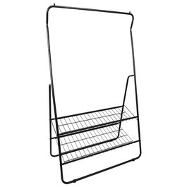 Home Deco Factory Perchero Metálico con Zapatero y 2 Baldas de Rejilla 93x47x159 cm