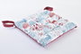 DKD Home Decor Cojín Silla Navidad Reno Azul Celeste y Rojo 40x4x40 cm Algodón Polyester Velcro 4 Unidades