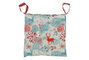 DKD Home Decor Set de 4 Cojines para Silla Algodón 40x40x4 cm RENO Azul Celeste y Rojo