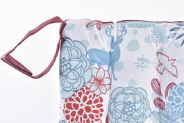 DKD Home Decor Cojín Silla Navidad Reno Azul Celeste y Rojo 40x4x40 cm Algodón Polyester Velcro 4 Unidades