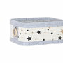 DKD Home Decor Set de 4 Cestas de Bambú y Fieltro con Estrellas