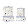 DKD Home Decor Set de 4 Cestas de Bambú y Fieltro con Estrellas