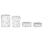 DKD Home Decor Set de 4 Cestas de Bambú y Fieltro con Estrellas
