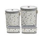 DKD Home Decor Cesta Blanco Gris Bambu Fieltro Estrellas Set 4 Piezas 36 x 36 x 50 cm