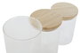 DKD Home Decor Bote Transparente Natural Set de 3 Piezas Borosilicato Bambú Vidrio 10 x 22.3 x 10 cm