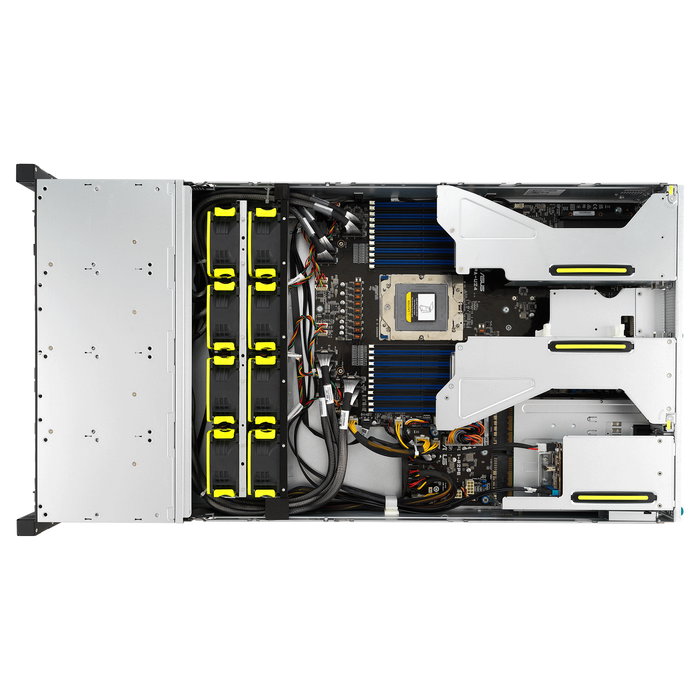 ASUS Rack Server RS521A-E12-RS24U/1G/2kW/16NVMe/FAN/RH/OCP/GPU 90SF03X1-M000R0 - Barebone Server 2U, Socket SP5 para AMD EPYC 9004, 24x DDR5, 26 Bahías, Fuente 2000W Titanium