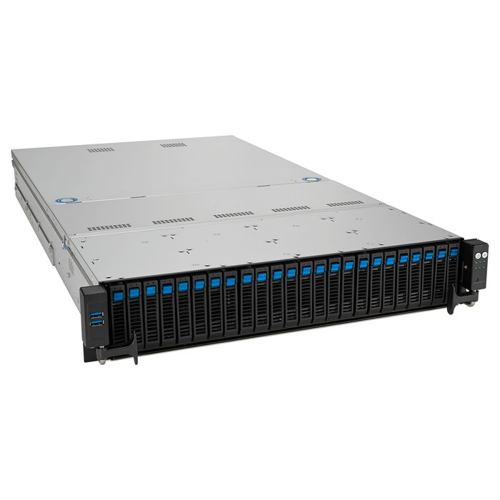 ASUS Rack Server RS521A-E12-RS24U/1G/2kW/16NVMe/FAN/RH/OCP/GPU 90SF03X1-M000R0 - Barebone Server 2U, Socket SP5 para AMD EPYC 9004, 24x DDR5, 26 Bahías, Fuente 2000W Titanium