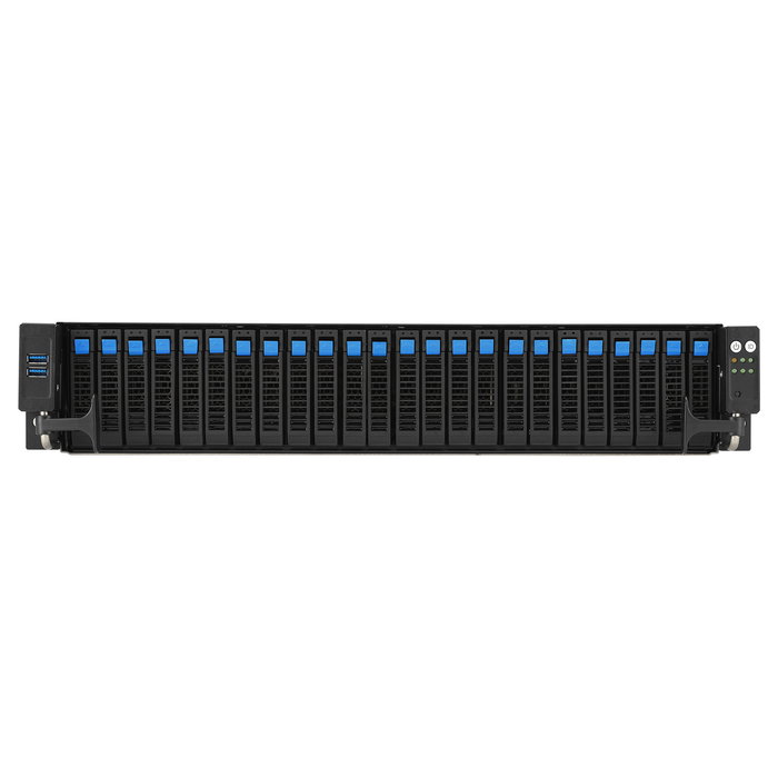 ASUS Rack Server RS521A-E12-RS24U/1G/2kW/16NVMe/FAN/RH/OCP/GPU 90SF03X1-M000R0 - Barebone Server 2U, Socket SP5 para AMD EPYC 9004, 24x DDR5, 26 Bahías, Fuente 2000W Titanium