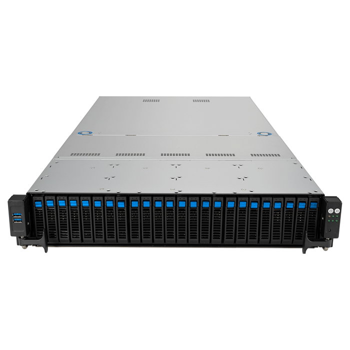 ASUS Rack Server RS521A-E12-RS24U/1G/2kW/16NVMe/FAN/RH/OCP/GPU 90SF03X1-M000R0 - Barebone Server 2U, Socket SP5 para AMD EPYC 9004, 24x DDR5, 26 Bahías, Fuente 2000W Titanium