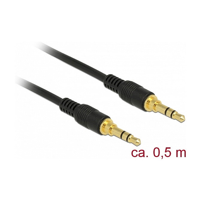 DeLOCK 85545 Cable de audio estéreo 3,5 mm a 3,5 mm, 0,5 m, Negro DeLOCK 85545 Cable de audio estéreo 3,5 mm a 3,5 mm, 0,5 m, Negro