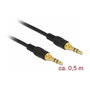 DeLOCK 85545 Cable de audio estéreo 3,5 mm a 3,5 mm, 0,5 m, Negro