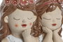 DKD Home Decor Macetero Dolomite Busto Niña Chica Surtido de 2 Unidades