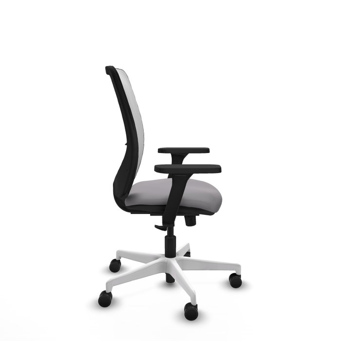 PIQUERAS Y CRESPO Silla de oficina Zulema con mecanismo Sincro, Gris y Blanco