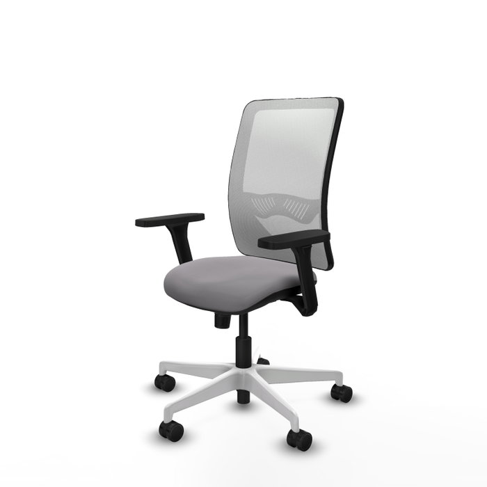PIQUERAS Y CRESPO Silla de oficina Zulema con mecanismo Sincro, Gris y Blanco