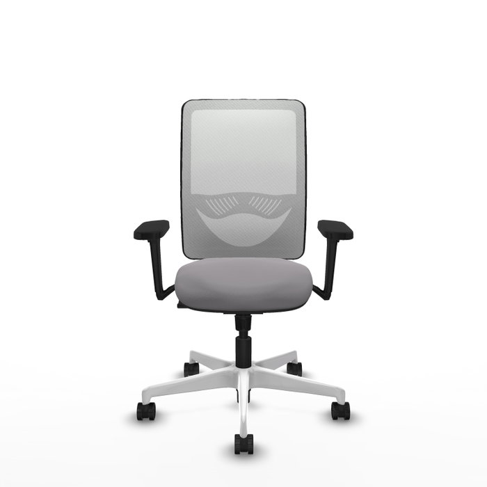 PIQUERAS Y CRESPO Silla de oficina Zulema con mecanismo Sincro, Gris y Blanco