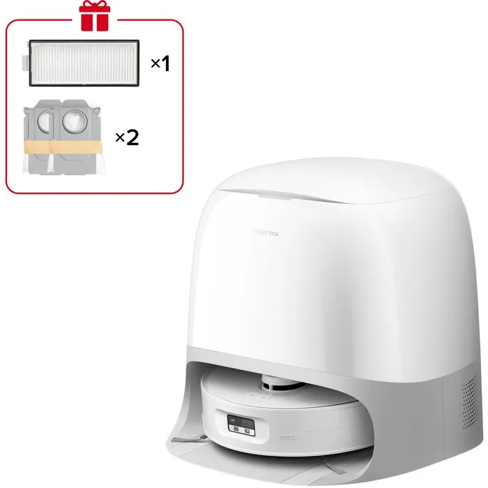 Roborock Qrevo Curv 2 FlowX Robot Aspirador y Friegasuelos, Succion 20000 Pa, Estacion de Carga, 220 rpm, Color Blanco