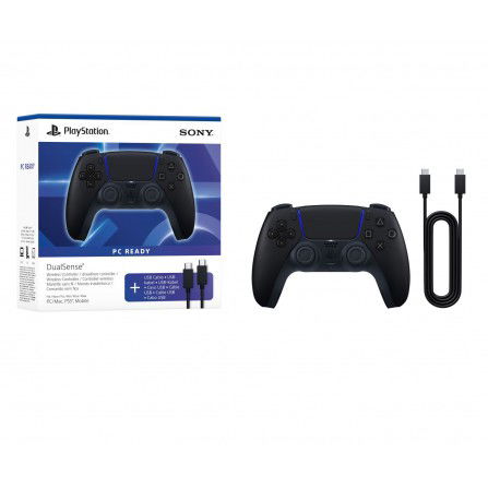 Sony DualSense - Mando inalámbrico Midnight Black para PS5 y PC, con retroalimentación háptica, gatillos adaptativos y cable USB incluido Sony DualSense - Mando inalámbrico Midnight Black para PS5 y PC, con retroalimentación háptica, gatillos adaptativos y cable USB incluido