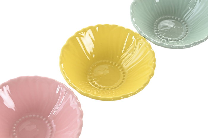 DKD Home Decor Bandeja Vaciabolsillos de Cerámica con Diseño Floral - Surtido 3 Colores DKD Home Decor Bandeja Vaciabolsillos de Cerámica con Diseño Floral - Surtido 3 Colores