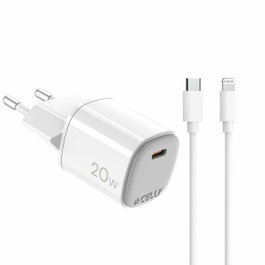 Celly Cargador GAN 20W USB-C a Lightning con Cable