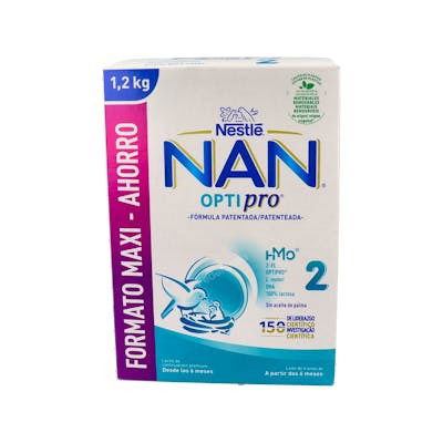 NAN Optipro 2 Bib Leche de Continuación en Polvo, 1.2 kg NAN Optipro 2 Bib Leche de Continuación en Polvo, 1.2 kg