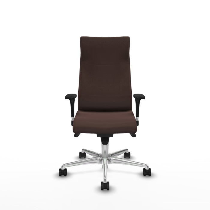 PIQUERAS Y CRESPO Sillón Albacete Marrón oscuro con Mecanismo Sincro y Base de Aluminio