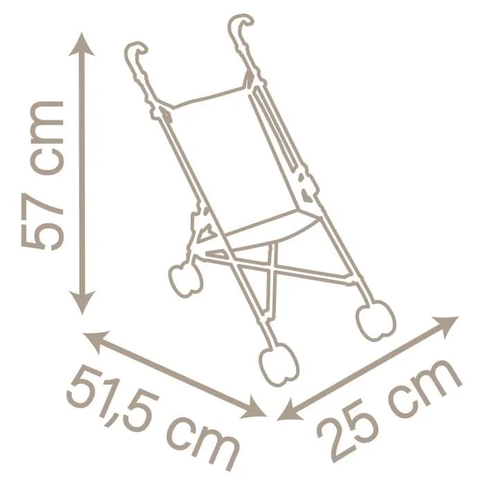 Smoby SMO220407 Cochecito de caña Baby Nurse para bebés de hasta 42cm