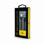 Cablexpert CC-USB2P-AMLM-2M Cable de Carga Lightning a USB A (2 m, 2.1 A, Negro, Trenzado Algodón, Conectores Chapados en Oro, iPhone)