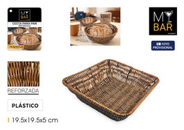 My Bar Cesta para Pan Cuadrada de Polipropileno Reforzada 19.5 cm (18 Unidades)