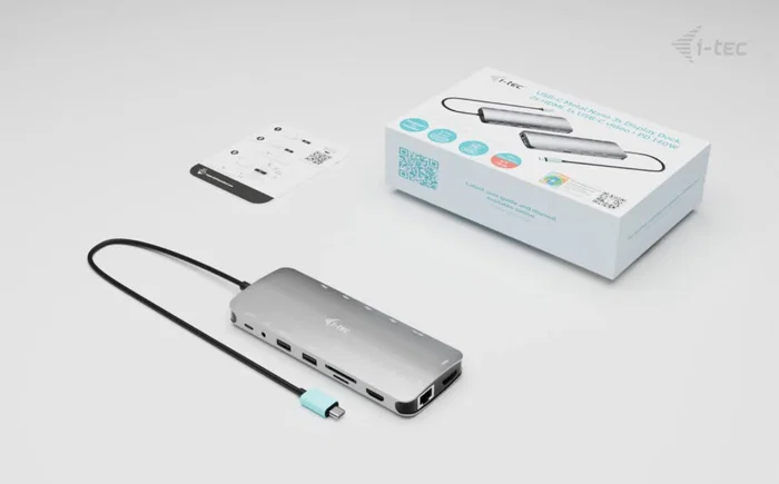 I-tec usb-c metal nano 3x display docking station 2x hdmi 1x usb-c video lan audio czytnik kart power delivery 140w