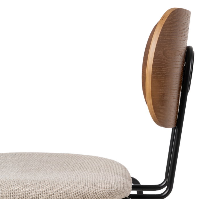 Silla Marrón-Crema Tejido-Metal Salón 48 X 55 X 82,50 cm (Set de 4) Silla Marrón-Crema Tejido-Metal Salón 48 X 55 X 82,50 cm (Set de 4)