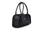 Lucky Bees Amelia - Black Bolsa de Hombro de Cuero de Polivinilo para Mujer, Elegante y Sofisticada, Accesorio Imprescindible para el Día y la Noche