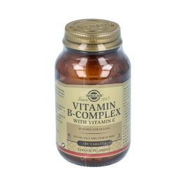 Solgar B Complex + Vitamina C, Complejo de Vitaminas B, Vitamina C 500 mg, 100 Capsulas Veganas, Alto Potencia, Reduce Cansancio, Apoya Sistema Nervioso e Inmunitario