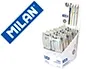 Milan Bolígrafo P1 Silver Retractil 1 mm Expositor 14 Unidades y Estuche 4 Unidades Colores Surtidos