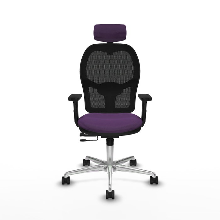 PIQUERAS Y CRESPO Silla de oficina Jorquera con mecanismo Sincro/Traslack, Morado y Negro