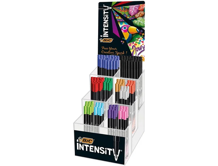 Bic Intensity Fine Rotulador de fibra Punta 0,4 mm Expositor 192 unidades Colores surtidos