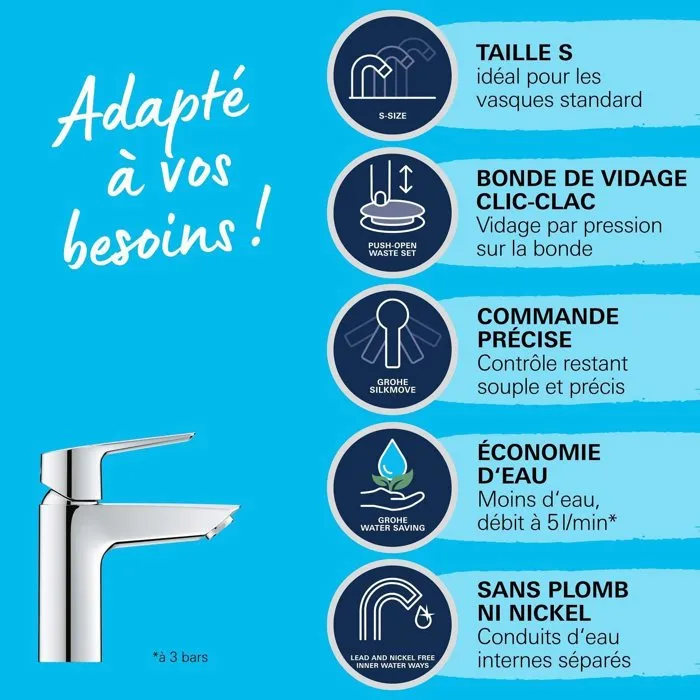 Grohe Mezclador monomando de lavabo Tamaño S